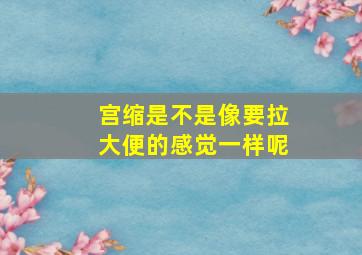 宫缩是不是像要拉大便的感觉一样呢