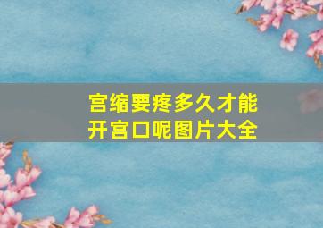 宫缩要疼多久才能开宫口呢图片大全