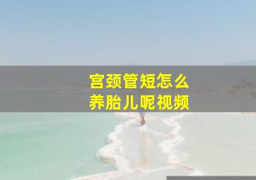 宫颈管短怎么养胎儿呢视频