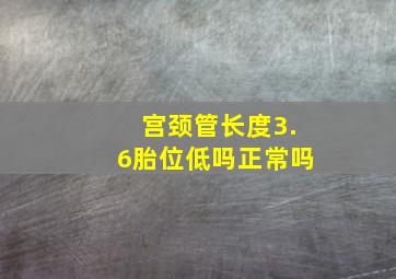 宫颈管长度3.6胎位低吗正常吗