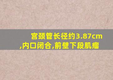 宫颈管长径约3.87cm,内口闭合,前壁下段肌瘤