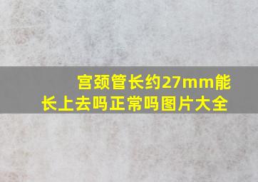 宫颈管长约27mm能长上去吗正常吗图片大全