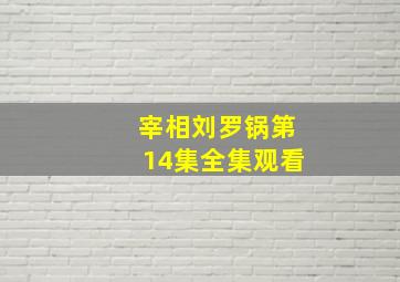 宰相刘罗锅第14集全集观看