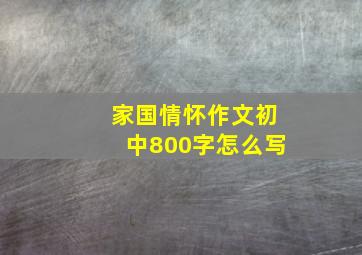 家国情怀作文初中800字怎么写