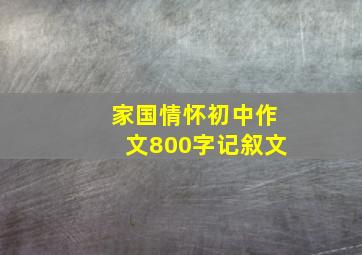 家国情怀初中作文800字记叙文