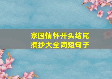 家国情怀开头结尾摘抄大全简短句子