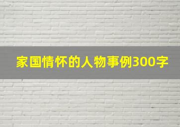 家国情怀的人物事例300字