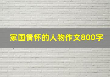 家国情怀的人物作文800字