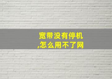 宽带没有停机,怎么用不了网