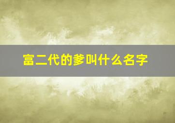 富二代的爹叫什么名字