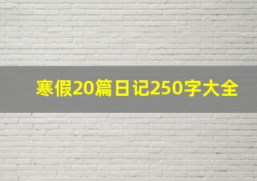 寒假20篇日记250字大全