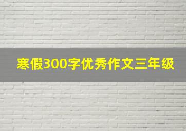 寒假300字优秀作文三年级