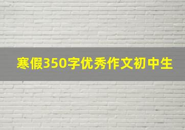 寒假350字优秀作文初中生