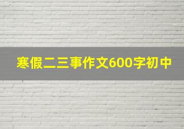 寒假二三事作文600字初中