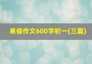 寒假作文600字初一(三篇)