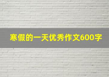 寒假的一天优秀作文600字