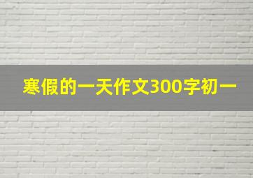 寒假的一天作文300字初一