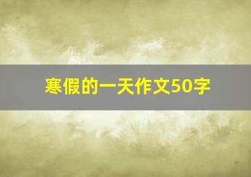 寒假的一天作文50字