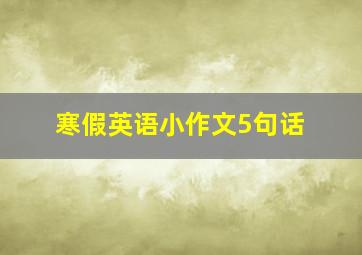 寒假英语小作文5句话