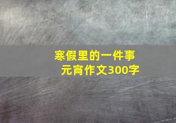 寒假里的一件事元宵作文300字