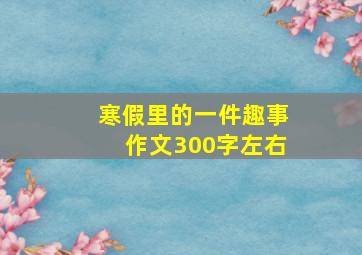 寒假里的一件趣事作文300字左右