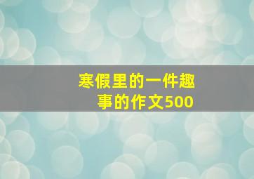 寒假里的一件趣事的作文500