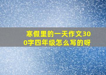 寒假里的一天作文300字四年级怎么写的呀