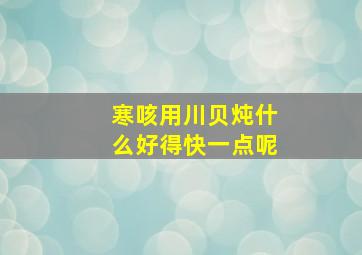 寒咳用川贝炖什么好得快一点呢