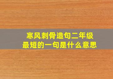 寒风刺骨造句二年级最短的一句是什么意思