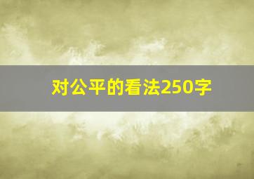 对公平的看法250字