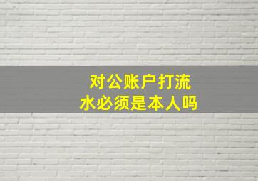 对公账户打流水必须是本人吗