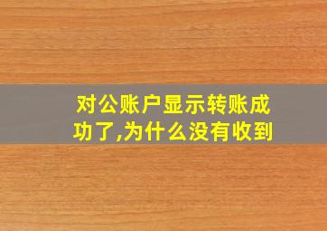 对公账户显示转账成功了,为什么没有收到