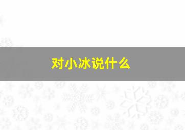 对小冰说什么