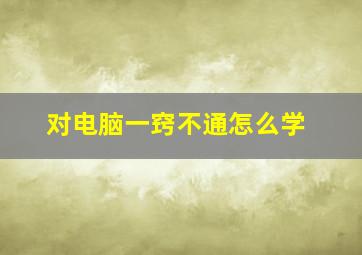 对电脑一窍不通怎么学