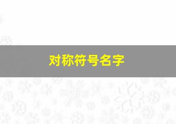 对称符号名字