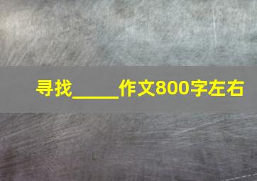 寻找_____作文800字左右