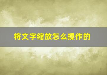 将文字缩放怎么操作的