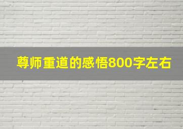 尊师重道的感悟800字左右