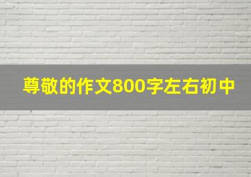 尊敬的作文800字左右初中