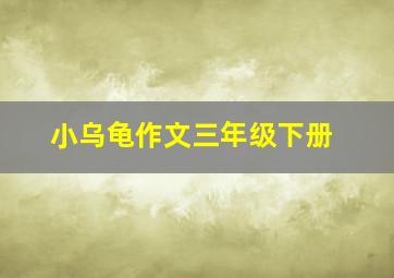 小乌龟作文三年级下册