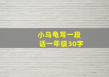 小乌龟写一段话一年级30字