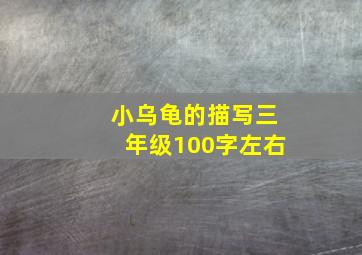 小乌龟的描写三年级100字左右