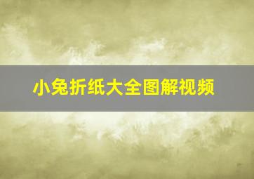 小兔折纸大全图解视频