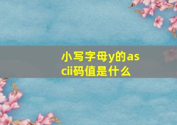 小写字母y的ascii码值是什么