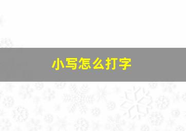 小写怎么打字