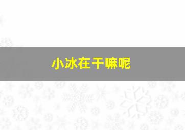 小冰在干嘛呢