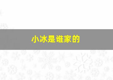 小冰是谁家的