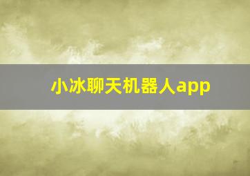 小冰聊天机器人app