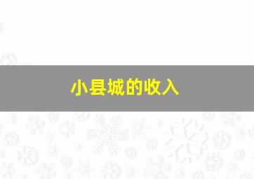 小县城的收入