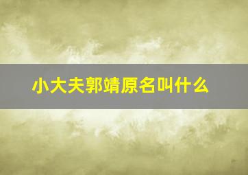 小大夫郭靖原名叫什么